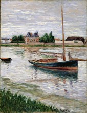 Sailboat Moored on the Seine, Argenteuil, ca 1891.