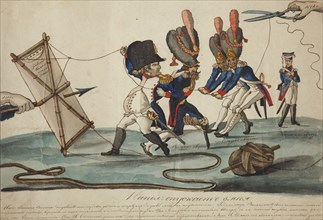 Napoleon Flying Kite, 1813.