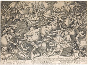 The Fight of the Moneybags and Strongboxes (The Battle about Money), ca 1563.