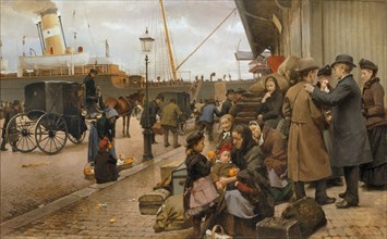 Emigrants on Larsens Plads, 1890.