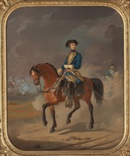Portrait of the King Charles XII of Sweden (1682-1718) on horseback, 1863.