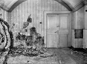 Cellar of Ipatiev house in Yekaterinburg, after the Execution of the Imperial Family in the night on