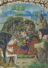 Hannibal defeated the Romans. From the Romuléon, c. 1480.