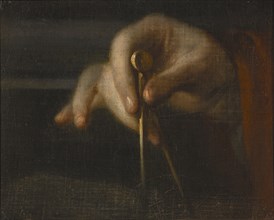 The compass in the hand of an architect. Study, ca 1727.