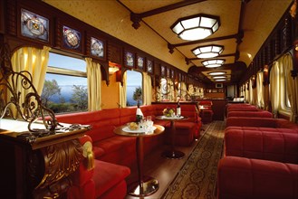 The Golden Eagle Trans-Siberian Express. The Rail Car Restaurant.