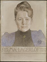 Portrait of the author Selma Lagerlöf (1858-1940), 1902.
