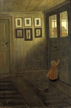 The Girl at the Door. Interior of the Artist's home, Älvängen, 1908.