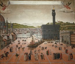 Girolamo Savonarola's execution on the Piazza della Signoria in Florence in 1498, 1498.