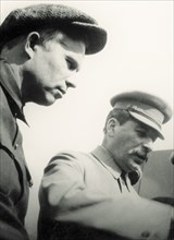 Joseph Stalin and Nikita Khrushchev, May 1, 1932, 1932.