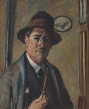 Self-Portrait with a pipe.