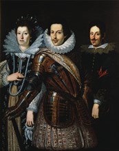 Maria Maddalena of Austria (1587-1631), Cosimo II de' Medici (1590-1621) and Ferdinando II de' Medic