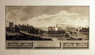 View of the fortress of the Alhambra from the Torres Bermejas castle, 1775.