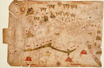 Nautical chart of the Mediterranean Sea, 1508.