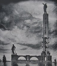 Design for a Lenin monument in Leningrad harbor, 1932.
