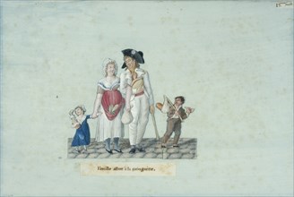 Family going to the tavern, c. 1793.