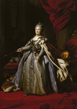 Portrait of Empress Catherine II (1729-1796) (After Alexander Roslin), 1780s.