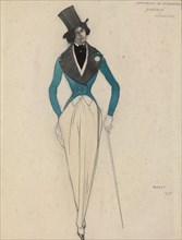 Costume design for the ballet Carnaval by R. Schumann, 1915.