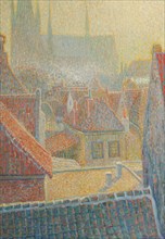 View of the church in Woerden, 1909.