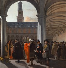 The Courtyard of the Beurs in Amsterdam, 1653.