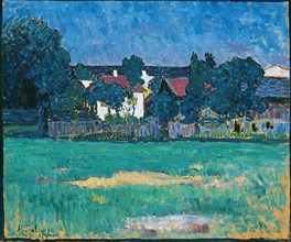 Landscape with houses and meadow at Wasserburg, 1907.