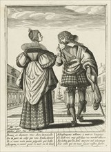 A fashionably dressed couple with a diamond ring, c. 1620-1630.