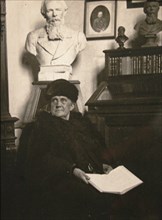 Anna Grigoryevna Dostyevskaya in the Dostoyevsky Room of the Historical Museum of Moscow, 1916.