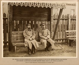 Emperor Nicholas II and Grand Duke Nikolai Nikolaevich. Stavka of the Commander-in-chief, 1914.