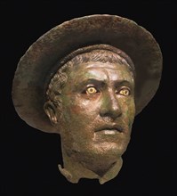 Head of a man wearing a kausia. (King Philip V of Macedon), Third cent. BC.