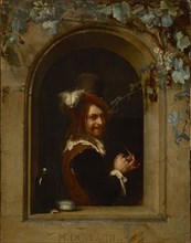 Man with pipe at a window, ca 1658.