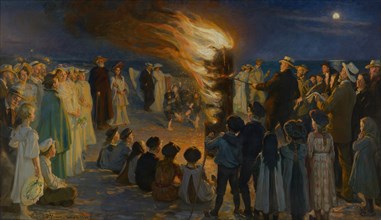Midsummer's Eve Bonfire on Skagen's Beach , .