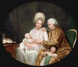 Portrait of Marc-Etienne Quatremère and His Family , 1780.