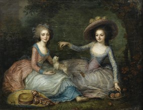 Portrait of Marie Antoinette and Princess of Lamballe, ca 1770.