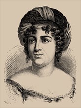 Portrait of the author Baronne Anne Louise Germaine de Staël (1766-1817), 1889.