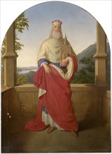 Saint Leopold in front of a Danube view and the Leopoldsberg in the background, 1849.