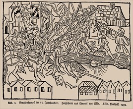 Street fighting in the 15th century. From the Cologne Chronicle by Johann Koelhoff , 1499.