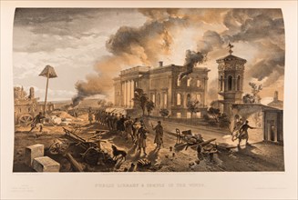The burning of the Public Library and the Tower of the Winds in Sevastopol, 1855-1856.