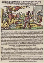 The Derenburg witch trial. Popular print , 1555.