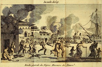 The Haitian Revolution. Slave rebellion on the night of 21 August 1791, c. 1815.