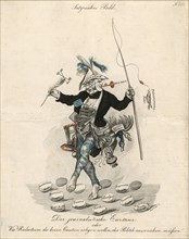 The journalistic egg dance, c. 1840.