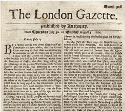 The London Gazette, 1674.