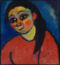Woman with red blouse, 1911.