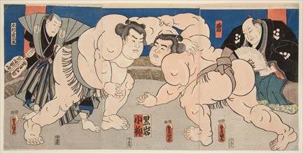 Wrestling match Koyanagi vs Kuroiwa, 1850.