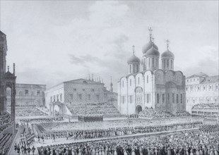 Cathedral Square, Kremlin, 1820s.