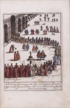 Procession of the Doge and his entourage in the Piazza San Marco in Venice, 1609.
