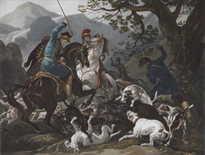 The Wild Boar Hunting in Poland, 1830s.