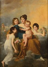 Marquise de Radepont surrounded by her children, 1813.