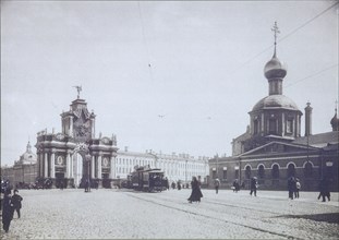 The Red Gates and the Church of Three Holy Hierarchs in Moscow, 1900s-1910s.