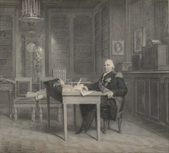 Louis XVIII (1755-1824) in his Study at the Tuileries.