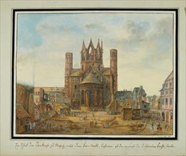 Liebfrauenplatz and Mainz Cathedral from the east, 1812.