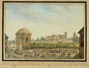 The little court in Mainz with the Sebastian chapel and the ruin of the Jesuit Church, 1824.